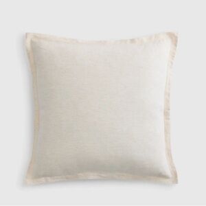 QUINCE European Linen Stripe Euro Sham Natural White Mini Pinstripe 1148 1450